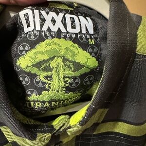 DIXXON Uranium Flannel Shirt in Green and Black